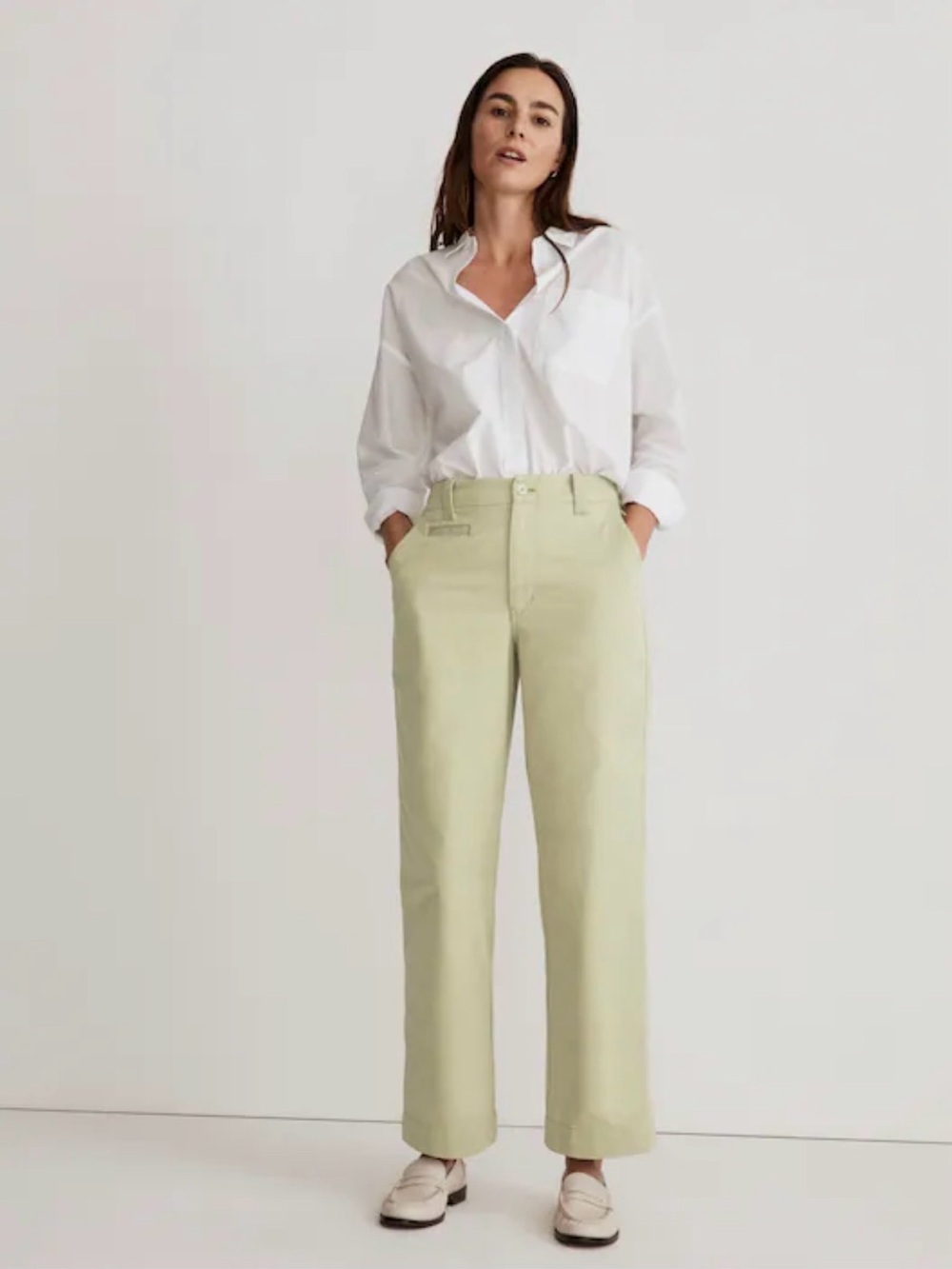 Madewell Relaxed Chino Pants in Pale Lichen Green NWT